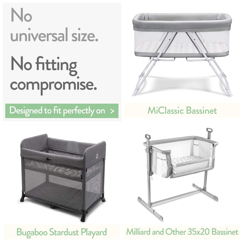 Bedside Sleeper Bassinet Sheets 35x20 Compatible with MiClassic, Milliard Bassinet