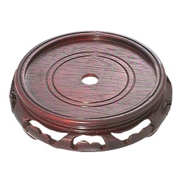 B&P Lamp® 4 Inch Top Inset Diameter Oriental Wooden Base, Waxed Rosewood Finish