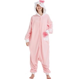 Eonxius Magic Novelty Hooded Onesie One Piece Pink Pajamas for Women Size M