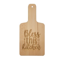 Inspirational Bless This Kitchen Themed Cutting Boards 6 x 12 Inch Wood Decorative Cheese Cutting Board Laser Engraved in the USA