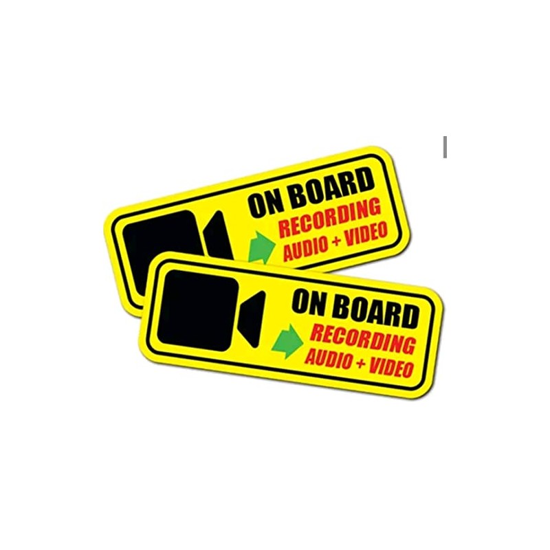 2 pcs Camera on Board Recording Safety Vigilance Sticker Warning,