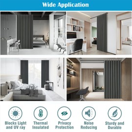 Privacy & Comfort Blackout Divider Curtain - Create Your Perfect Zones in Minutes! Noise Reducing Thermal Room Partition for Shared Rooms, Studios, Lofts, 8.5ft W x 8ft L, Dark Grey, 1 Panel