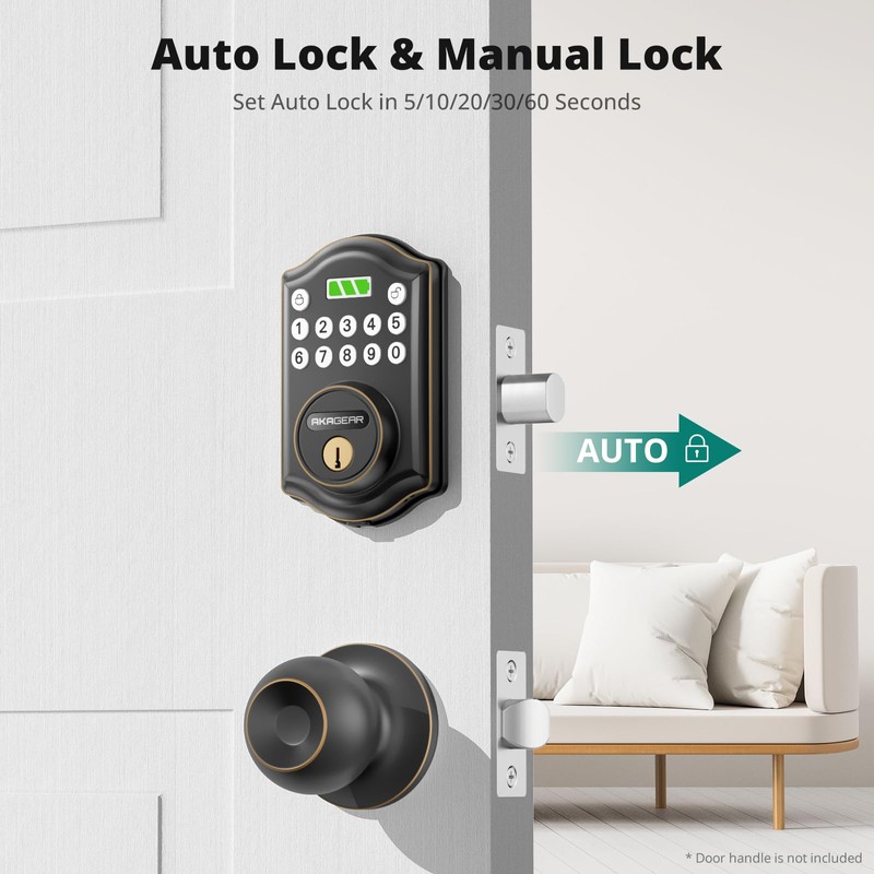 AkaGear Keyless Entry Door Lock with Keypad - Smart Deadbolt