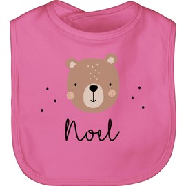 Geschenk mit Namen personalisiert by Shirtracer - Baby Bib - Cute Bear I Bears I Bear Motif I Bear, 2 Pink