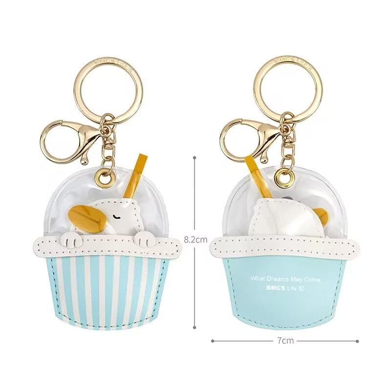 [LeChengMM] Creative Funny Milk Tea Bubble Cup Hidden Cartoon Keychain