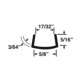 Outwater Plastics 585-Cl Clear 5/8'' Rigid Vinyl Clear Plastic U-Channel/C-Channel 72 Inch Lengths (Pack of 10 Pieces, 60 feet Total)