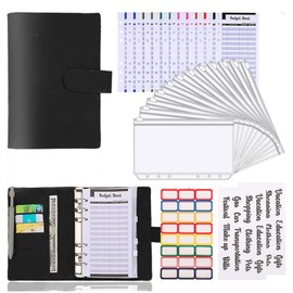 Budget Planner Money Budget Binder with 12 Pieces Budget Sheets and Zip Envelope Tabs Money Saving Binder, Cash Envelopes and Expenses Budget Sheet for Budgeting