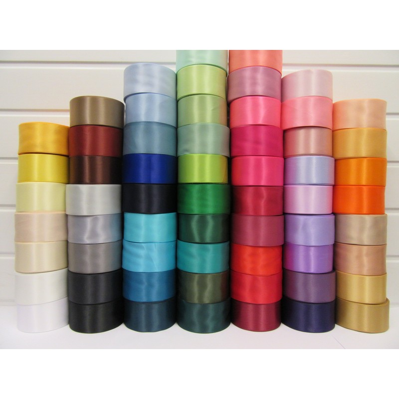 2 metres of 50mm Satin Ribbon Gunmetal Grey Dark Silver