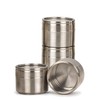 RSVP International Endurance Collection Small Stackable Metal Tins with Clear