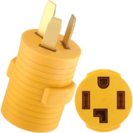 Saysurey 50Amp to 30Amp Dryer Adapter Compatible with NEMA 10-50P to 14-30R 3 Prong 4 Prong Compact 120V/240V 30 Amp Welder Dryer Cord Adapter for RV Camper Generator(Yellow)