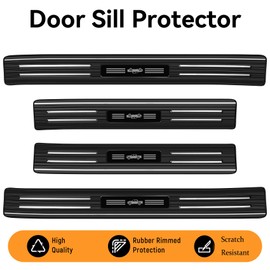smnuxwm 4PCS Car Door Sill Protector for Toyota Tacoma 2016-2022 2023,Stainless Steel Material Door Sill Guards for Pilot Accessories,Front and Rear Door Entry Guard