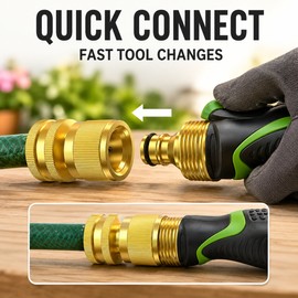 3/4-Inch Brass Garden Hose Quick Connect Fitting Set