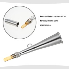 GoolRC Mouthpiece Fog Horn, Handheld Air Horn, Stainless Steel Fog Horn Boat Foghorn Handheld Foghorn with Removable Mouthpiece for Yacht Marine Safety and Communication