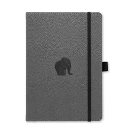 Dingbats - Wildlife Dotted Medium Notebook, Grey Elephant, A5 - Hardcover - Cream 100gsm Ink-Proof Paper - Includes Elastic Closure & Bookmark