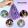 4-Pack Purple and Pink Cheerleading Pom Poms 35cm, Glittery, Shimmering
