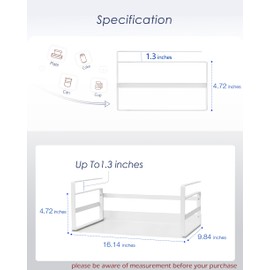 Nxconsu 2Pack Under Shelf Storage Basket Organizer Hanging Holder for Cabinet Pantry Kitchen Cupboard Desk Counter Bookshelf Organization Add-on Space Saver Heavy Duty Slide-in White Large