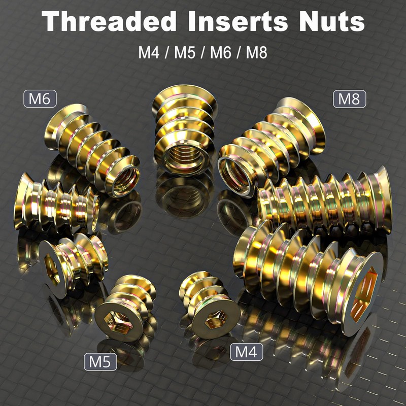 Wavanta 20Pcs Threaded Inserts Nuts, M5 x 10mm Threaded Inserts