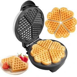 CucinaPro Heart Waffle Maker- Make 5 Heart Shaped Waffles for Special Loved Ones Breakfast- Nonstick Baker with Easy Cleanup, Electric Waffler Griddle Iron w Adjustable Browning Control- Gift for Her