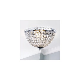Maykoosh Handcrafted Haven Drop 2 Light Ceiling Flush Mount, Chrome