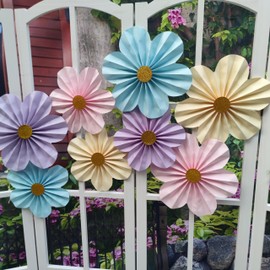 Mybbshower Pastel 10-12 inch Paper Fan Flower for Floral Backdrop Wedding Birthday Craft Wall Pack of 8