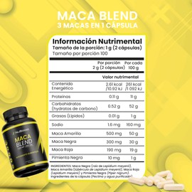 NuBoost Mezcla de Maca Peruana 1000 mg – 200 Cápsulas de Maca Negra, Roja y Amarilla con Pimienta Negra – Sin OMG – Certificado USDA – Hecho en EE. UU.