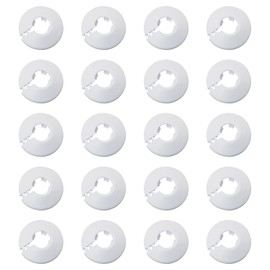 Heating Pipe Rosettes, 4.7 x 1.4 cm, PP in White, Heating Cover and Heating Pipe Cover, Rosettes for Radiator Pipes, Water Pipes, Gas Pipes, Pipe Cover (Pack of 20)