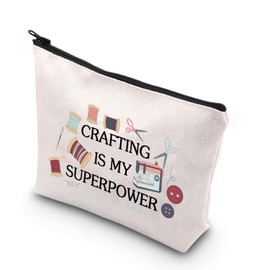Sewing Gift for Sewing Lovers Sewing Cosmetics Bag Crafting is My Superpower Crafter Sewer Quilter Crafting Lover Gift Seamstress Gift (Crafting Power CA)
