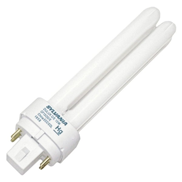(25 Pack) Sylvania 20721 CF13DD/E/830/ECO 13-Watt 3000K 4-Pin Double Tube Compact Fluorescent Lamp