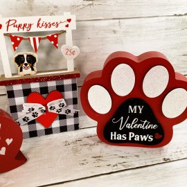 Agape Gifts Designs AGD ValentineS Decor Puppy Dog Kisses Booth, Paws My Person Tier Tray 3pc