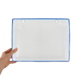 Operitacx A4 Wall-Hanging Document Bag, Transparent Storage Bag for Files, Organiser with Double Hooks, Ideal for Office and Home, Space-saving and Practical for Document Storage