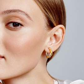 Hypoallergenic Hoop Earrings Gold and Silver Earrings with 925 Sterling Silver Post Hypoallergenic Mixed Metal Earrings for Women Trendy