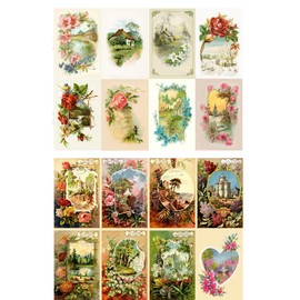Decoupage Paper Pack (10sheets A4 / 8"x12") Spring Landscapes Garden Wildflowers FLONZ Vintage Ephemera