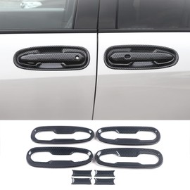 KELEIMAI Car Accessories Fit for Toyota Sienna 2021 2022 2023 2024 Exterior Door Handle Bowl Protector Cover Trims (Carbon Fiber) ABS 8 PCS