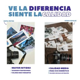 Papel Fotográfico Papira Carta Glossy Alta Calidad 150 Hojas Blanco                                                                                   