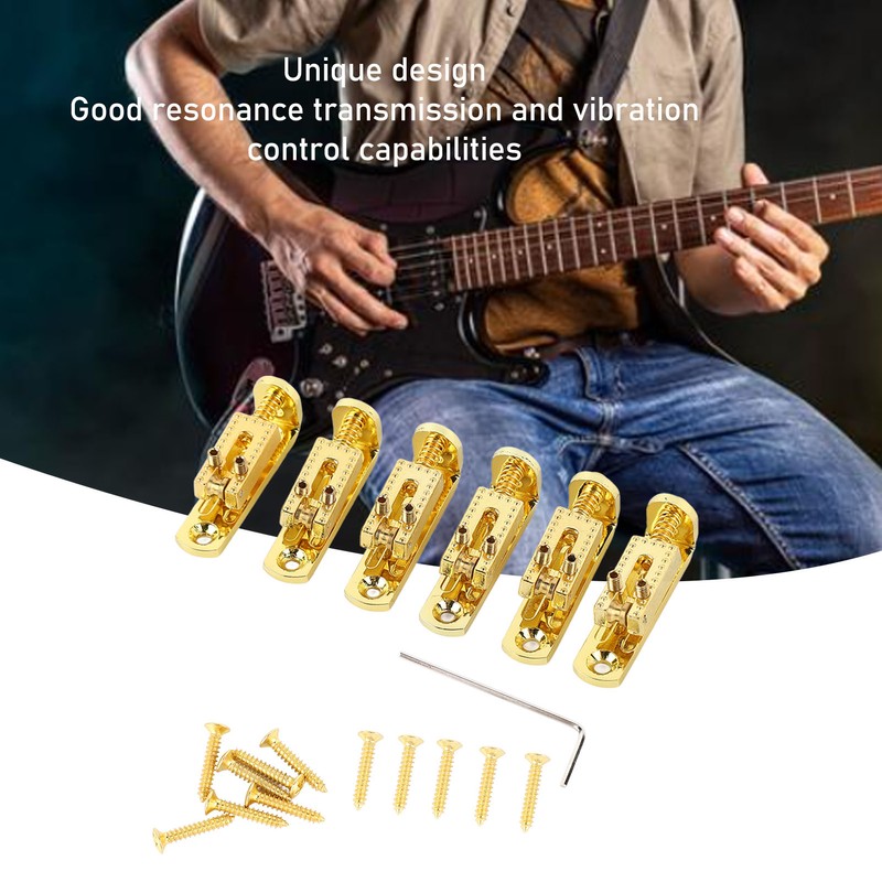 Electric Guitar Split Bridge Saddle Roller Ball String Plate Metal