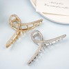 2 Pieces Rhinestone Claw Clip for Women, Gold and Sliver