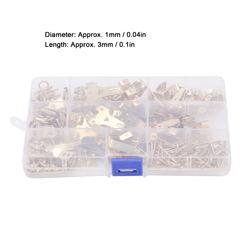230PCS Photo Frame Hook Kit NonTrace Screw Nail for Wall