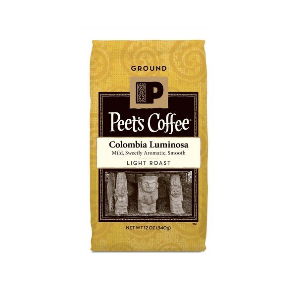 Peet's Coffee, Colombia Luminosa, Light Roast Ground Coffee, 12oz Bag (Pack of 2) by Peet's Coffee