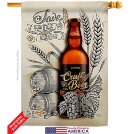 Craft Beer House Flag Dowel Set Beverages Happy Hour Game Pong Party Ale Lager Small Decorative Gift Yard Banner Double-Sided Made In USA 28 X 40