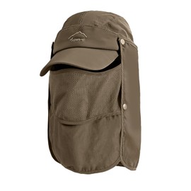 TAGVO Sun Hat with Removable Neck Flap, UPF 50+ Protection, Breathable Fishing Hats, Foldable Quick Drying Camping Hiking Hat, Sun Caps for Men and Women, Universal Size, Green