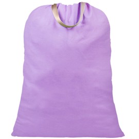 LOLOMLO Extra Large Canvas Laundry Bags with Handles & Drawstring Closure, Heavy Duty Tears Resistant Clothes Storage Travel Bags,25.5"x34",Purple