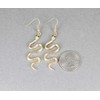 Gold snake earrings cleopatra toga serpent dangle 2.5 inches long
