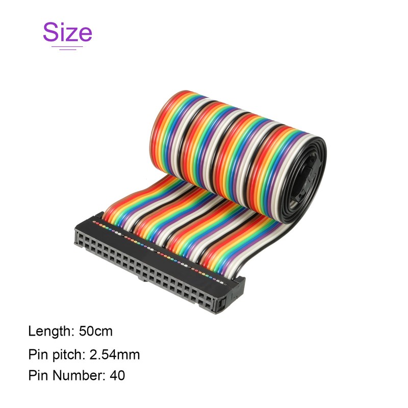 DMiotech 1 Pack 40 Pins IDC Flat Ribbon Cable 50cm
