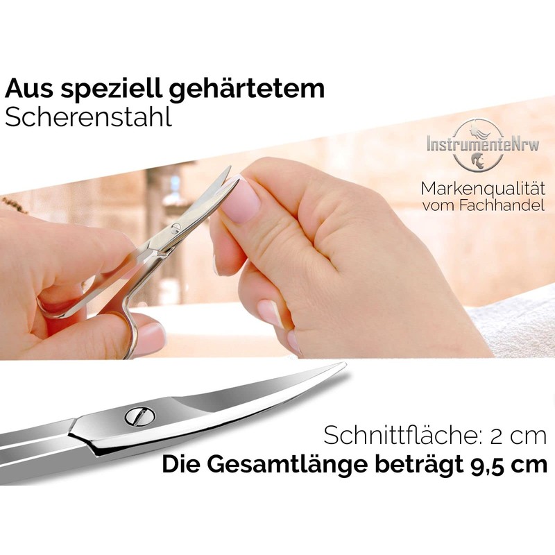 Left-Handed Nail Scissors with Sharp Curved Blade, Professional Scissors for