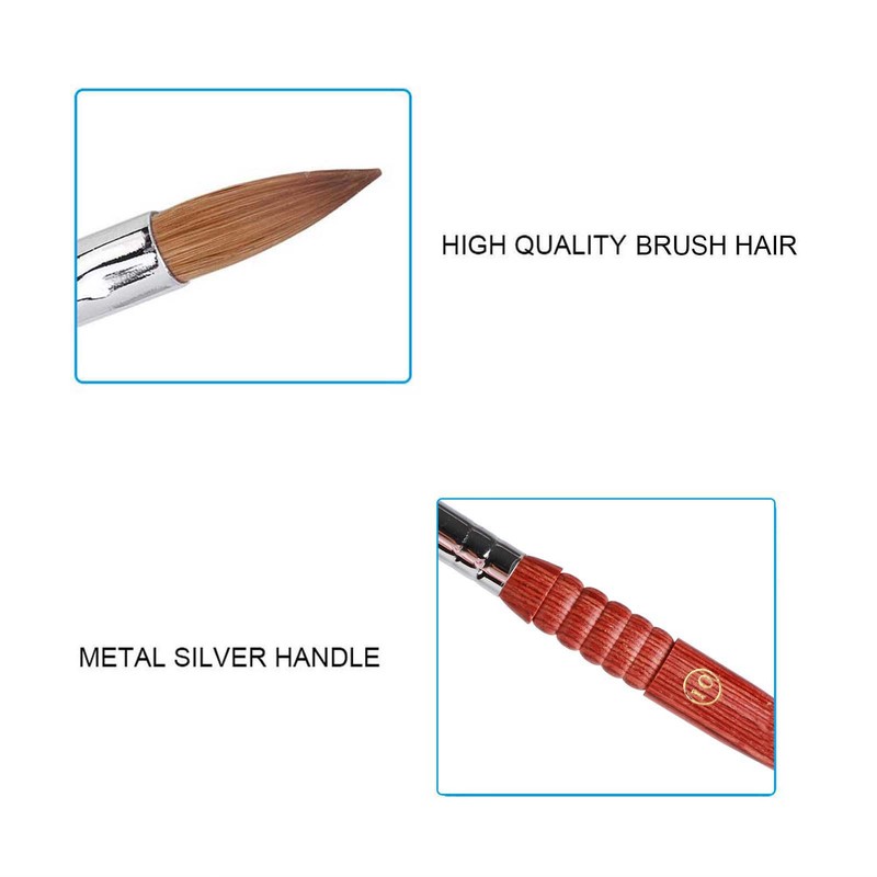 Professional Flexible Hair Nail Art Brush Rosewood Handle Crystal Pen