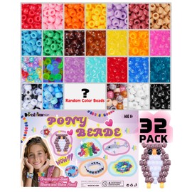 BestNow Pony Beads 2800+pcs 60+ Colors Plastic Beads for Kandi Bracelets Making Hair Beads for Braids Colored Beads for DIY Craft Jewelry Bracelets Making Hair Braiding Keychains