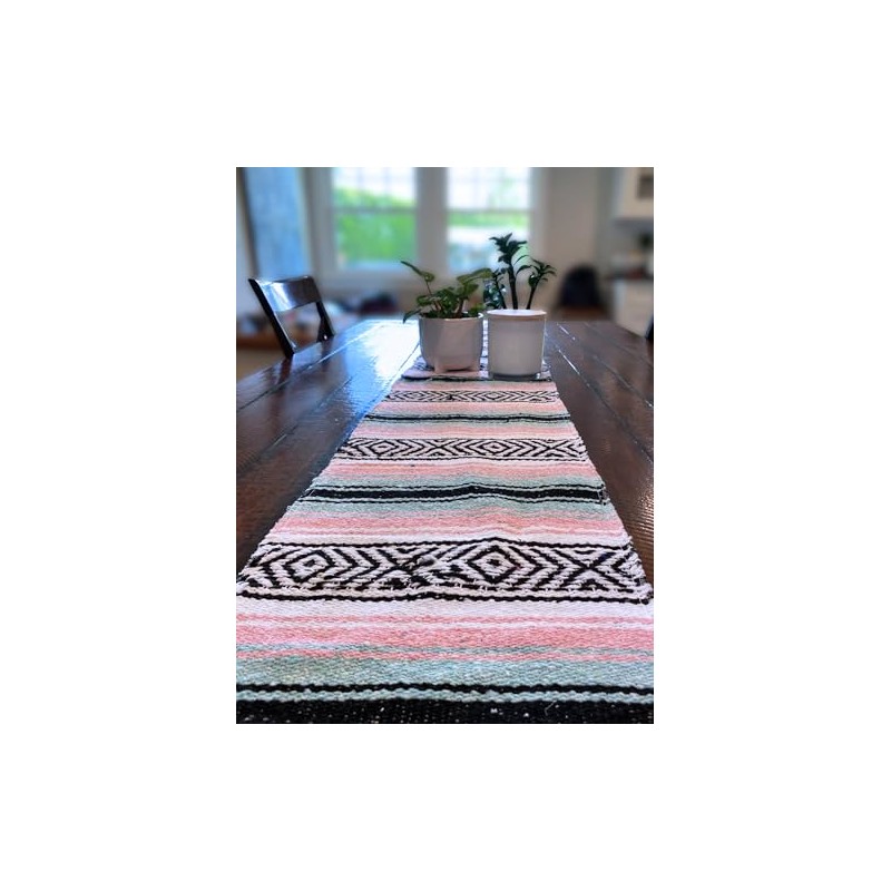 Del Mex - Camino de mesa tradicional mexicano Falsa (rosa