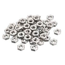 sourcing map Hex Nuts, 8#-32 Coarse Thread Hexagon Nut, Stainless Steel 304, Pack of 50