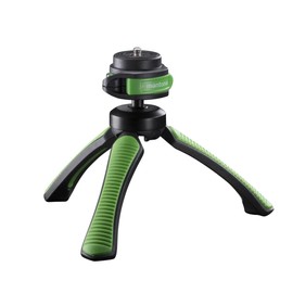 Mantona Kaleido Mini 3-Leg Table and Hand Tripod with Ball Head – 1/4 Inch Connector, Spirit Level and Hands Chlafe) Lime Green