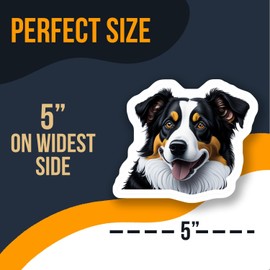 Cute Dog Sticker - Australian Shepherd Sticker - Puppy Face Decal - Waterproof Animal Sticker - Pet Lovers Gift - Laptop Sticker - Car Decal - AAS0579